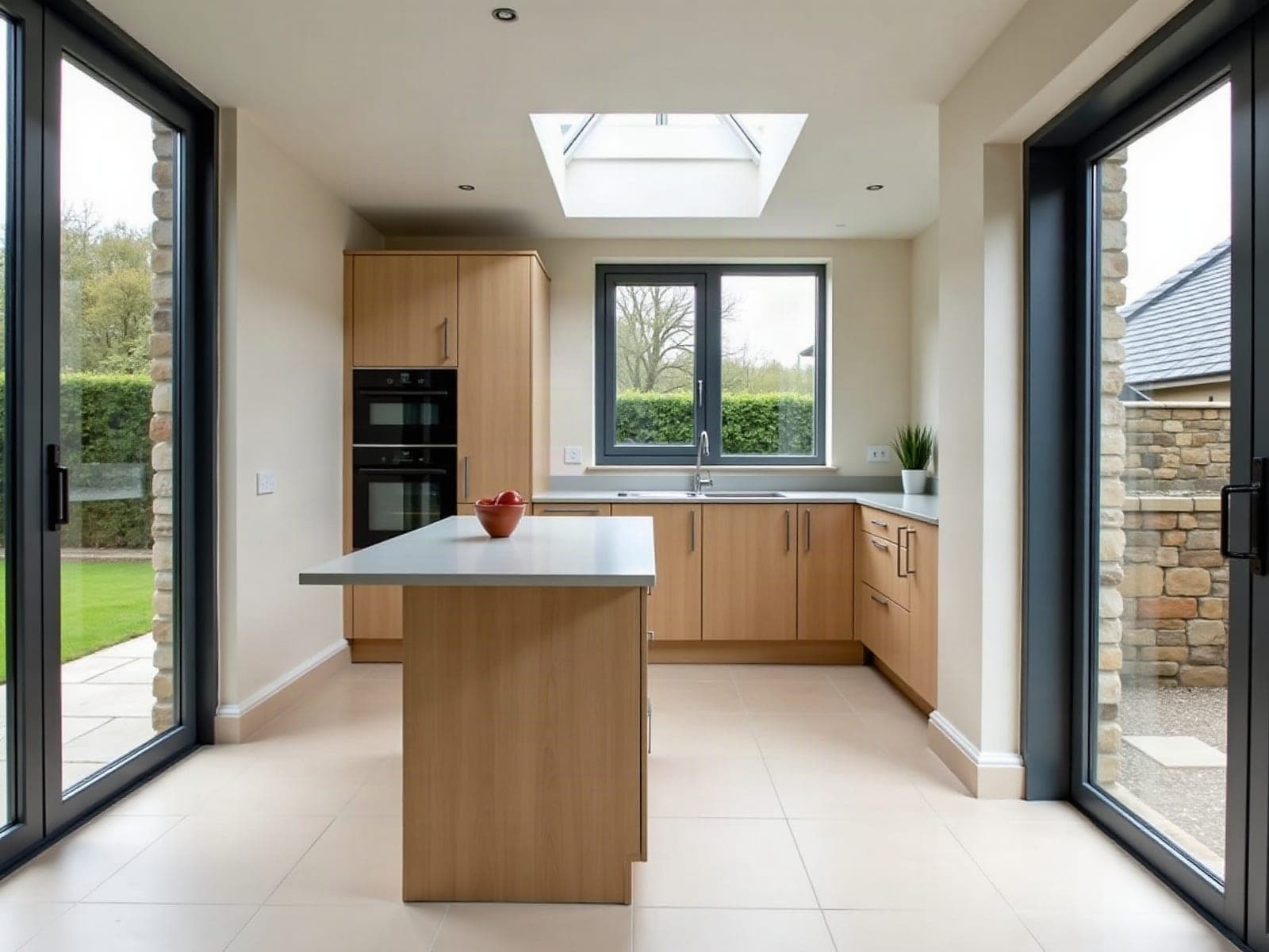 Cuisine sur mesure aménagée dans une maison familiale